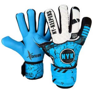 Guante NYK Warrior V2.0 Semiprofesional Anti fractura Látex Grippy Negro/Azul/Blanco